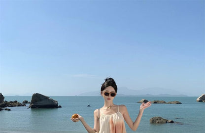 Strap Dress Print Spaghetti A-Line Maxi