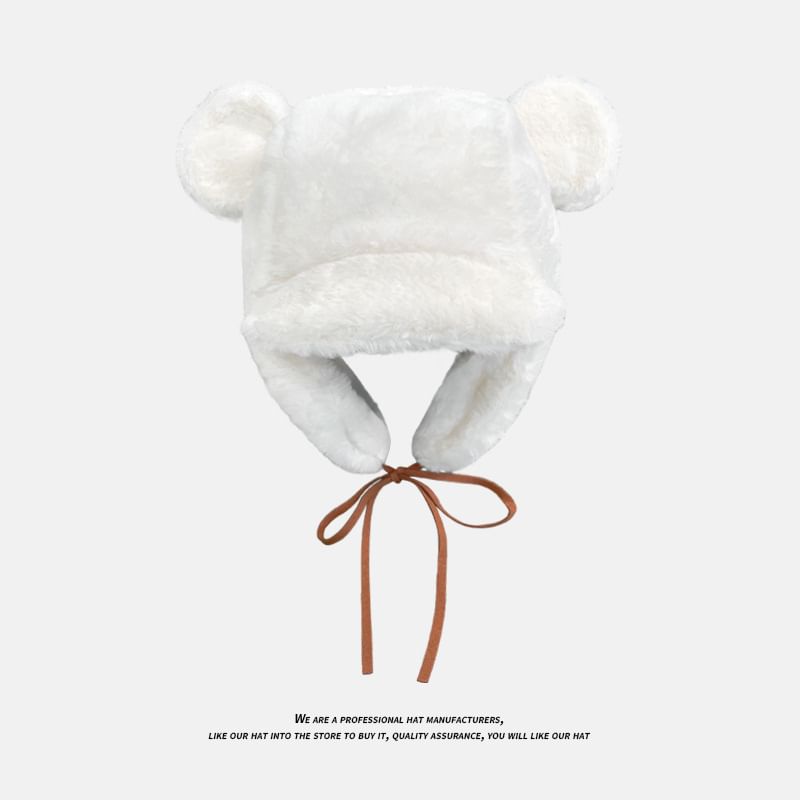 Hat Ear Bear Chenille Trapper