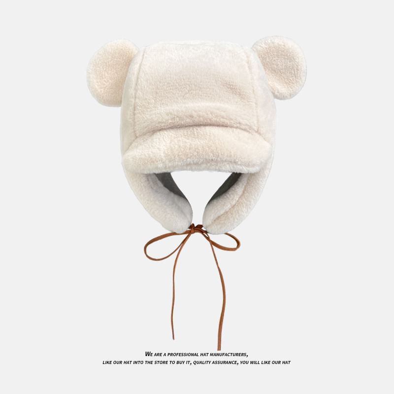 Hat Ear Bear Chenille Trapper