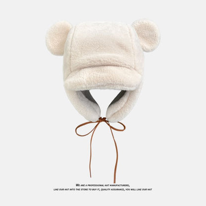 Hat Ear Bear Chenille Trapper