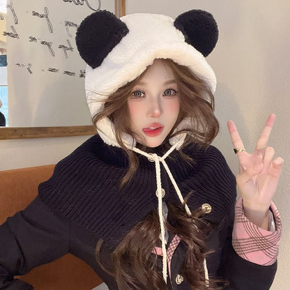 Ear Faux Balaclava Bear Shearling