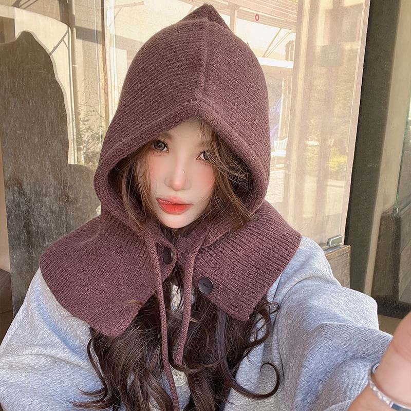 Knit Buttoned Balaclava