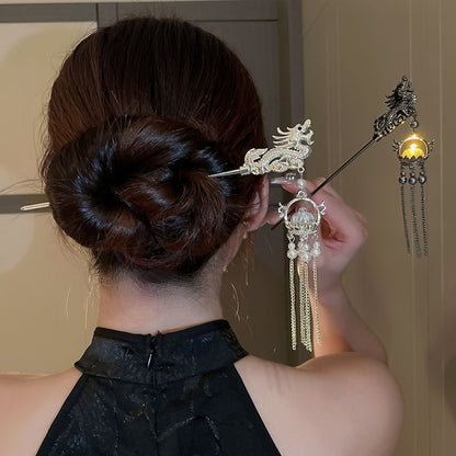 Stick Hair Faux Dragon Fringed Pearl