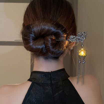 Stick Hair Faux Dragon Fringed Pearl