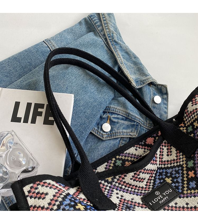 Sac fourre-tout en tissu à motifs