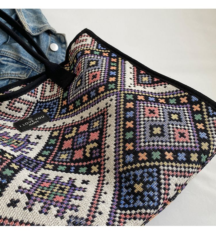 Sac fourre-tout en tissu à motifs