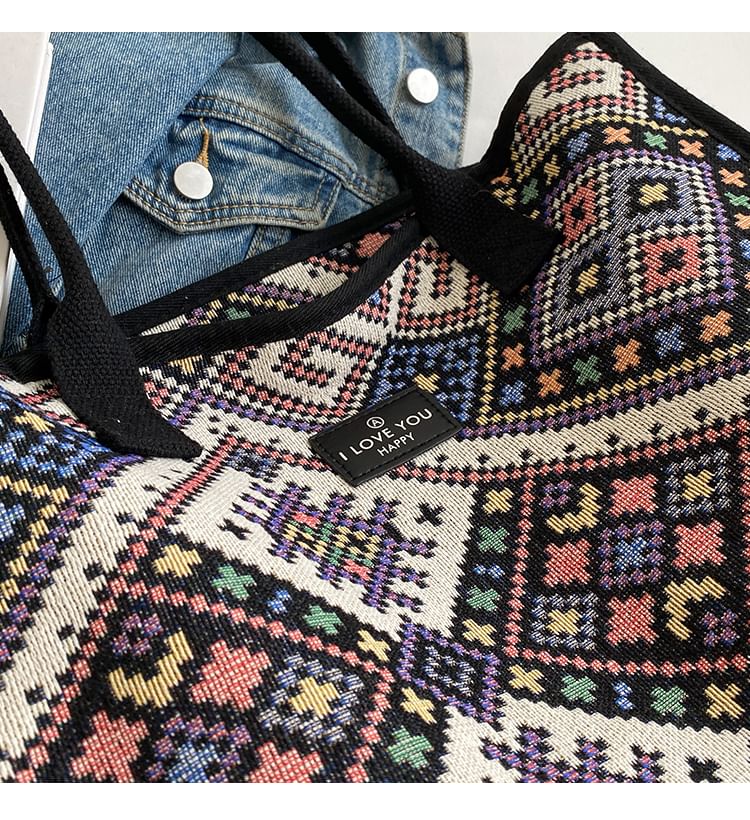 Sac fourre-tout en tissu à motifs