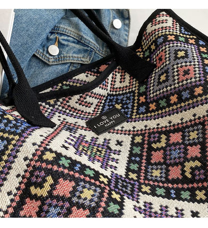 Sac fourre-tout en tissu à motifs