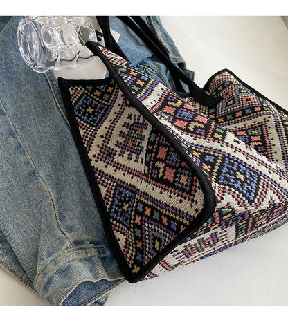 Sac fourre-tout en tissu à motifs