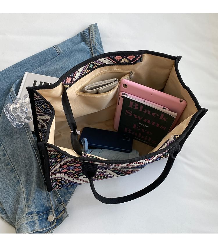 Sac fourre-tout en tissu à motifs