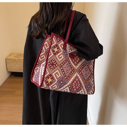 Sac fourre-tout en tissu à motifs