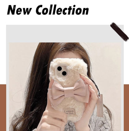 Bow Phone Case Chenille