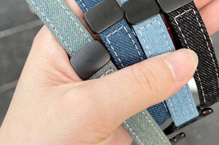 Bracelet de montre magnétique en denim pour Apple Watch