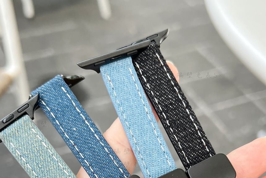 Bracelet de montre magnétique en denim pour Apple Watch