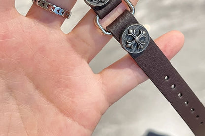 Bracelet de montre Apple en similicuir clouté en alliage étoilé