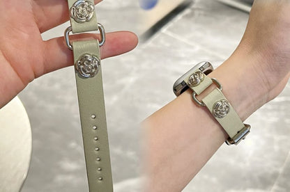 Bracelet de montre Apple en similicuir clouté en alliage étoilé