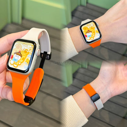 Two-Tone Silicone Magnetic Apple Watch Band