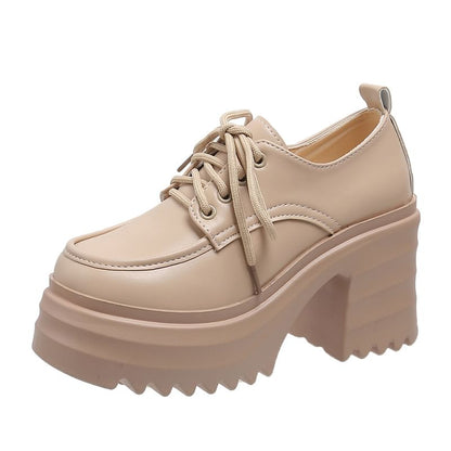 Platform Shoes Lace-Up Heel Chunky Derby