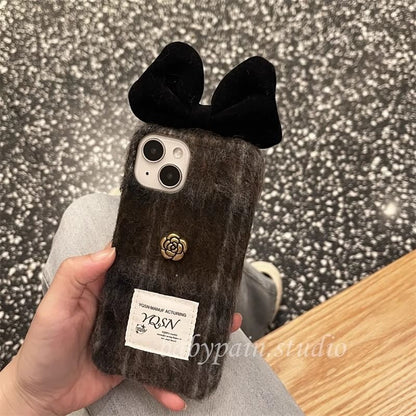 Floral Chenille Bow Phone Case