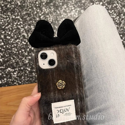 Floral Chenille Bow Phone Case