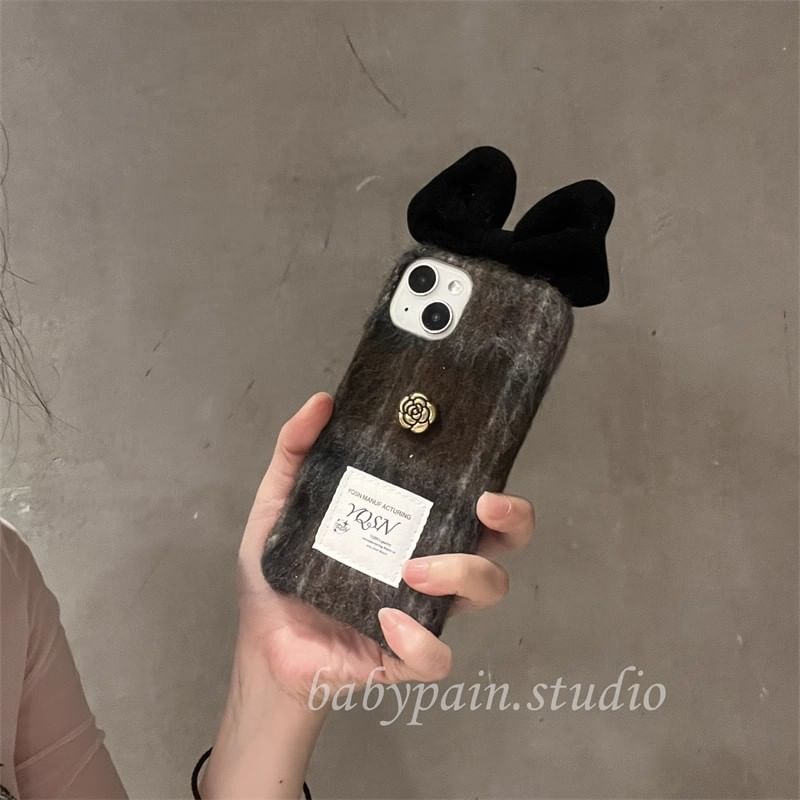 Floral Chenille Bow Phone Case