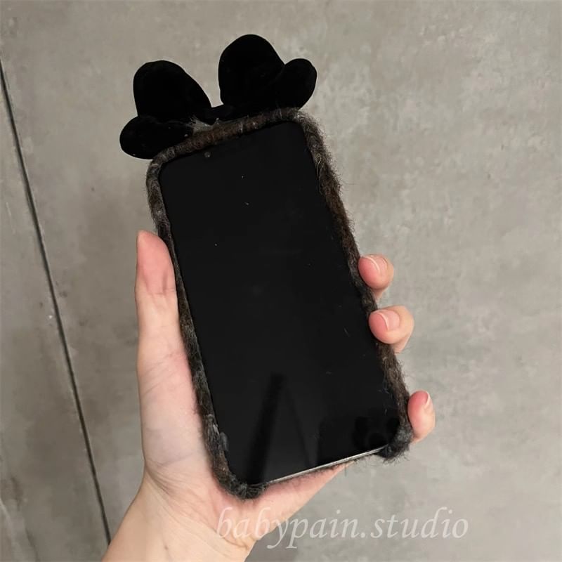 Floral Chenille Bow Phone Case