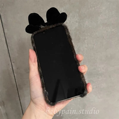 Floral Chenille Bow Phone Case