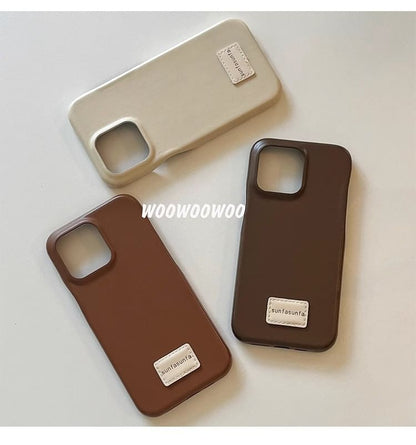 Faux Phone Lettering Case Applique Leather