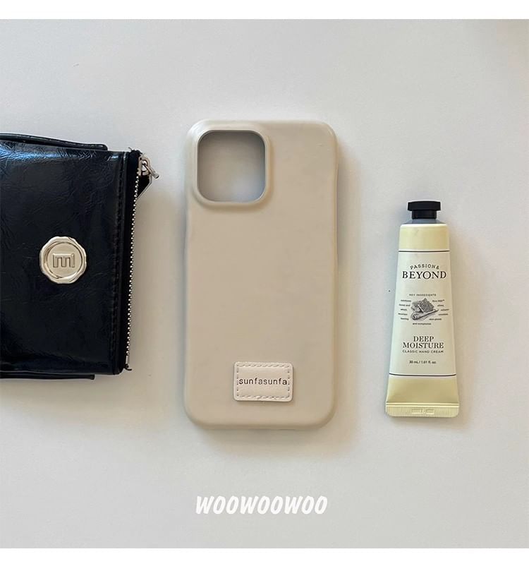 Faux Phone Lettering Case Applique Leather