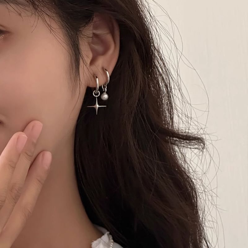 Star Asymmetrical Alloy Drop Earring