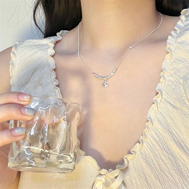 Necklace Heart Beaded Pendant