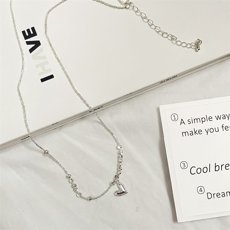 Necklace Heart Beaded Pendant