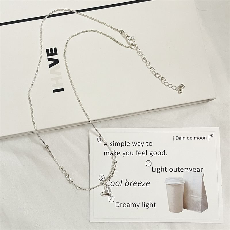 Necklace Heart Beaded Pendant