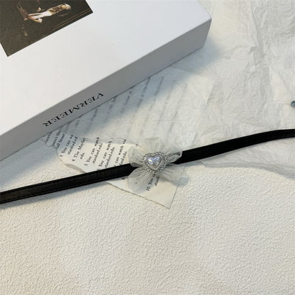 Leather Heart Faux Choker Floral