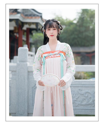 Floral Embroidered Hanfu Costume Set