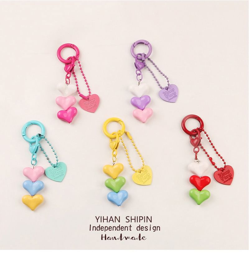 Heart Resin Bag Charm Keyring