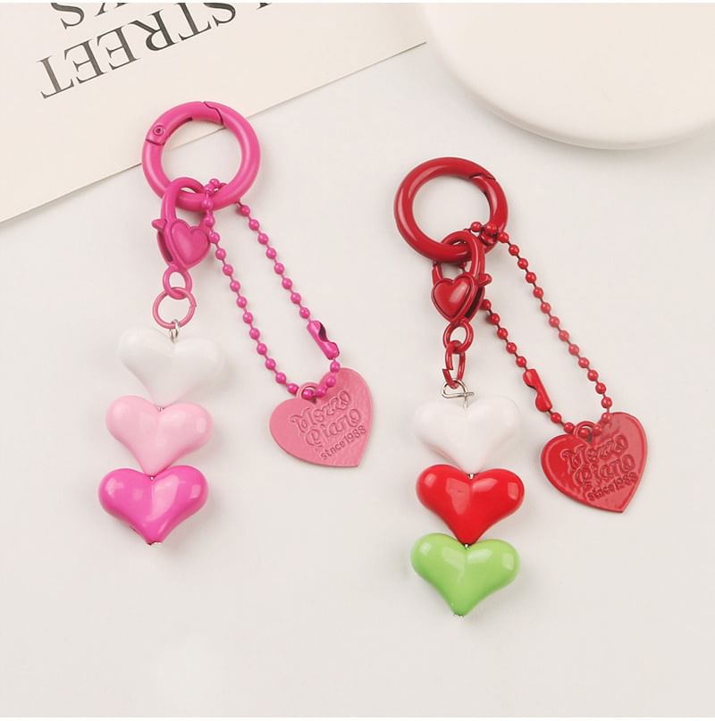 Heart Resin Bag Charm Keyring