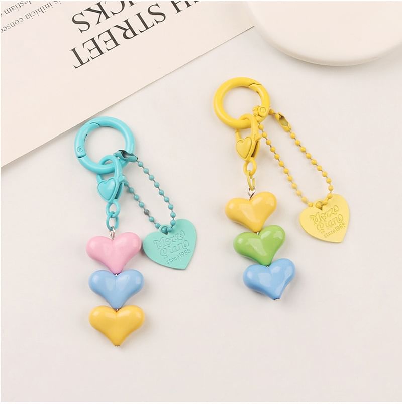 Heart Resin Bag Charm Keyring