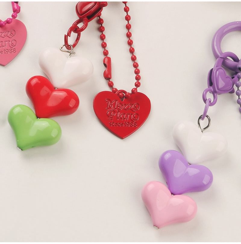 Heart Resin Bag Charm Keyring