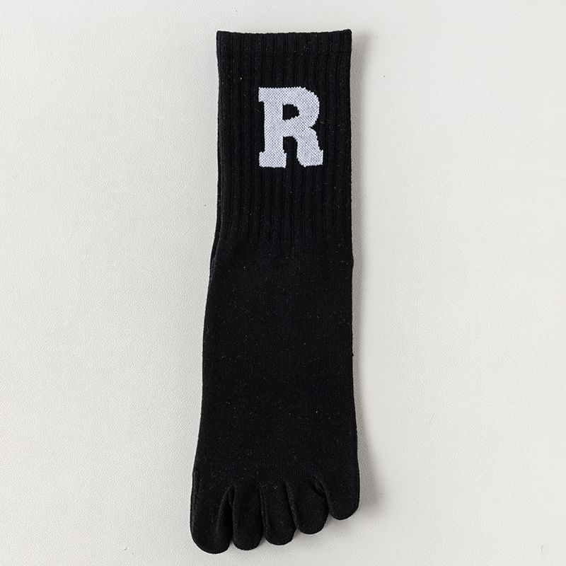 Anti-Slip Letter Embroidered Toe Socks