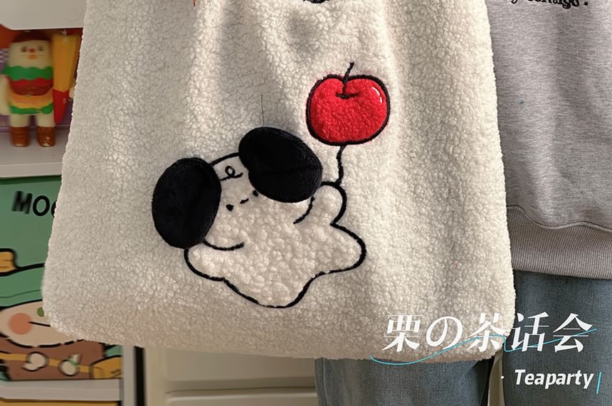 Cartoon Fleece Tote Bag