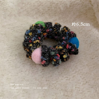 Pom Pom Yarn Coil Hair Tie