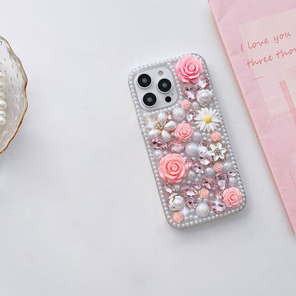 Floral Rhinestone Phone Case - iPhone X / XS / XR / XS Max / 11 / 11 Pro / 11 Pro Max / 12 / 12 Pro / 12 mini / 12 Pro Max / 13 / 13 Pro / 13 mini / 13 Pro Max / 14 / 14 Plus / 14 Pro / 14 Pro Max / 15 / 15 Plus / 15 Pro / 15 Pro Max