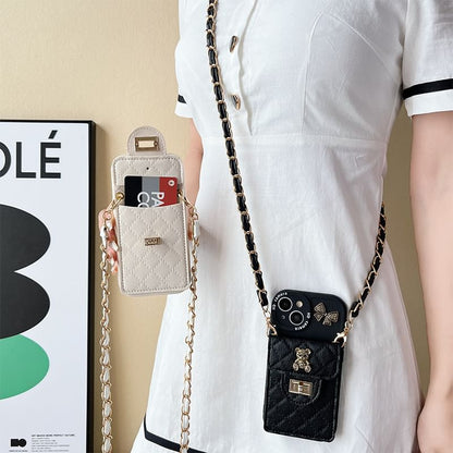 Card Phone Bear Holder Case