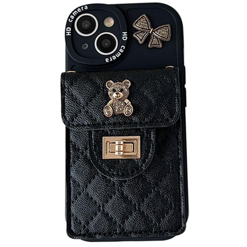 Card Phone Bear Holder Case