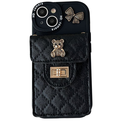 Card Phone Bear Holder Case