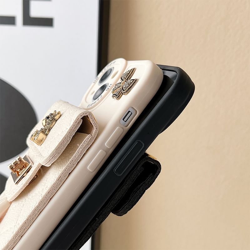 Card Phone Bear Holder Case