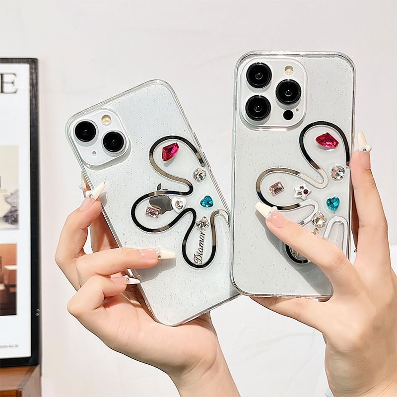 Rhinestone Floral Phone Case