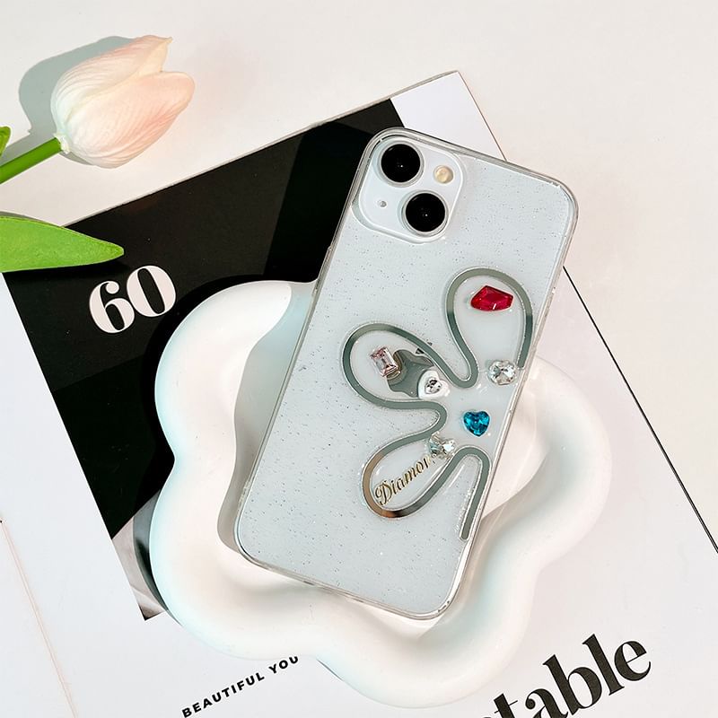 Rhinestone Floral Phone Case