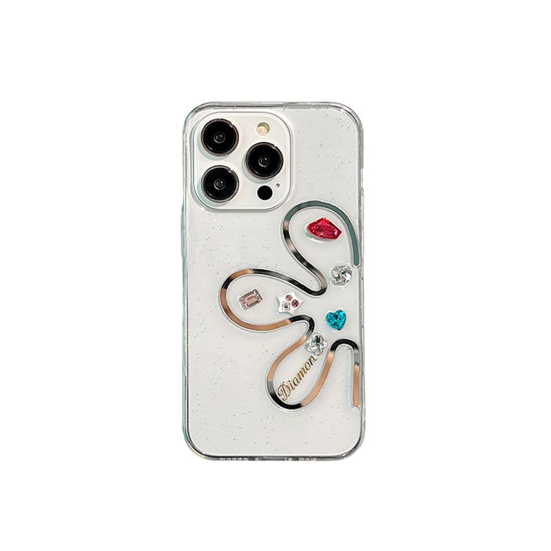 Floral Rhinestone Phone Case